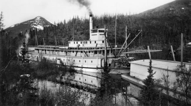 Nenana with a barge,